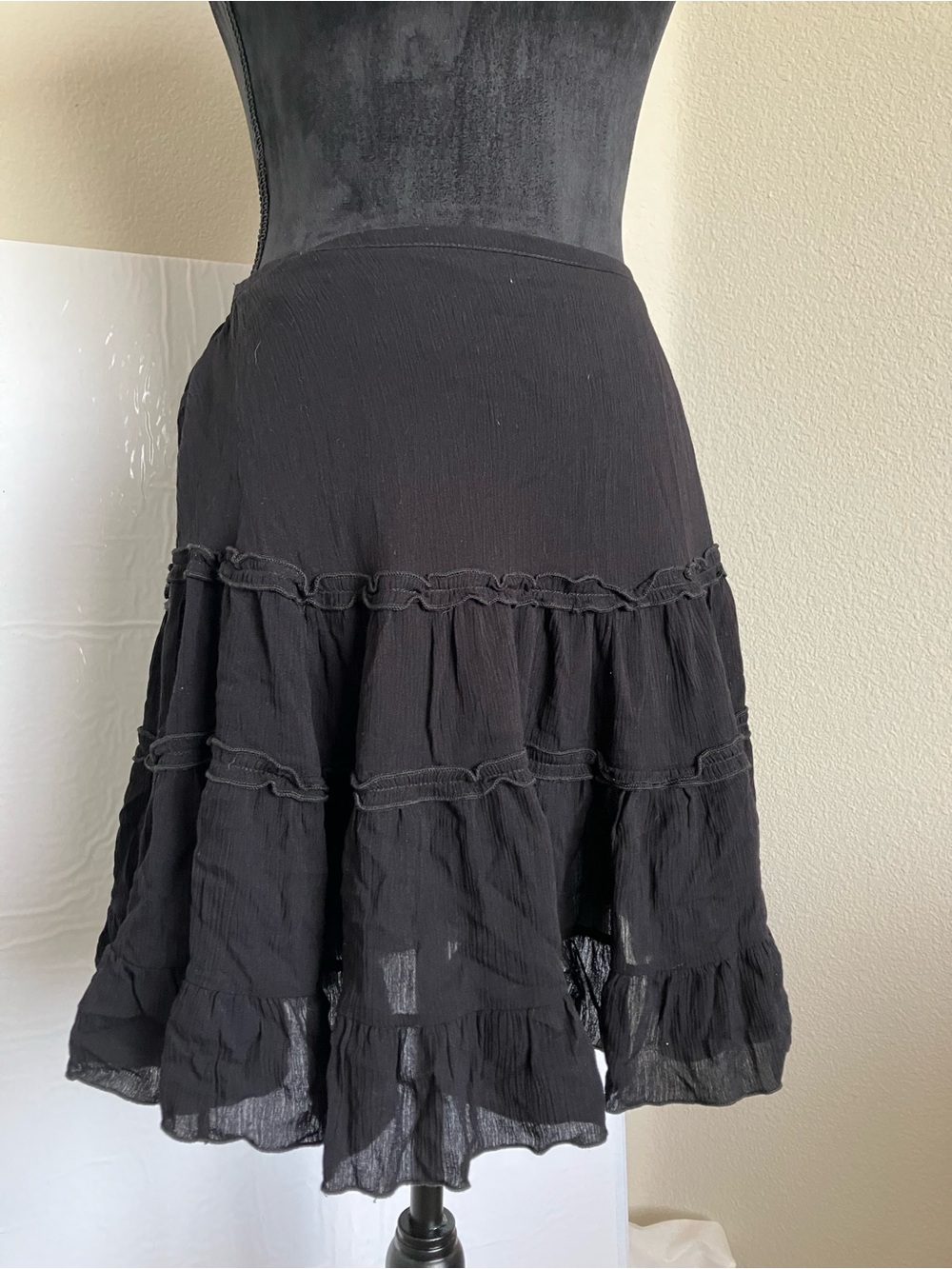 Black Tiered Ruffle Skirt - Women